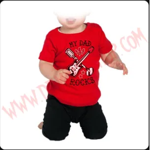 Camiseta Bebe Roja MC My Dad Rock